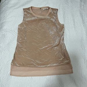Calvin Klein Cream Velvet sleeveless shirt, size Small